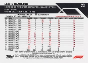 2023 Topps Chrome Formula 1 #23 Lewis Hamilton Back