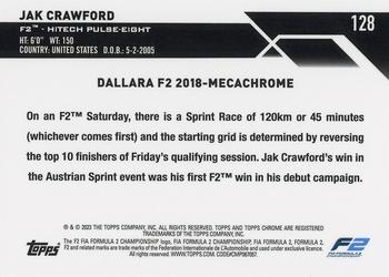 2023 Topps Chrome Formula 1 #128 Jak Crawford Back