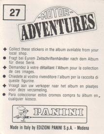 1987 Panini Motor Adventures Stickers #27 Bernard Giroux / Ari Vatanen Back