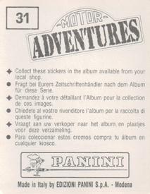 1987 Panini Motor Adventures Stickers #31 Jan de Rooy Back