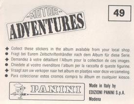 1987 Panini Motor Adventures Stickers #49 Rally Car Back