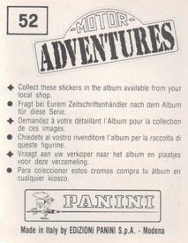 1987 Panini Motor Adventures Stickers #52 Rally Trucks on beach (left) Back