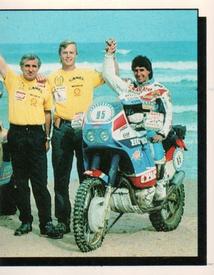 1987 Panini Motor Adventures Stickers #56 Bernard Giroux / Ari Vatanen / Cyril Neveu Front