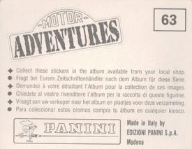 1987 Panini Motor Adventures Stickers #63 Audi Back