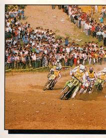 1987 Panini Motor Adventures Stickers #81 Moto Cross Race (left) Front