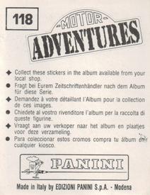 1987 Panini Motor Adventures Stickers #118 Jorge Martinez Back
