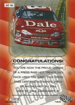 2001 Press Pass Trackside - Hot Treads #HT 16 Dale Earnhardt Jr. Back