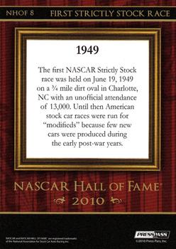 2010 Press Pass Eclipse - NASCAR Hall of Fame Blue #NHOF 8 First Strictly Stock Race Back