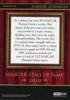 2010 Press Pass Eclipse - NASCAR Hall of Fame Blue #NHOF 94 Junior Johnson Back