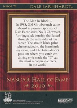 2010 Press Pass Premium - NASCAR Hall of Fame Holofoil #NHOF 79 Dale Earnhardt Back