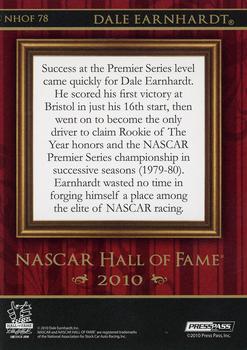2010 Press Pass Premium - NASCAR Hall of Fame #NHOF 78 Dale Earnhardt Back