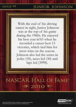 2010 Press Pass Premium - NASCAR Hall of Fame #NHOF 99 Junior Johnson Back
