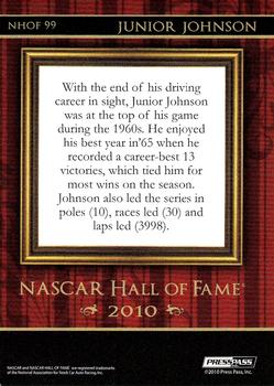 2010 Press Pass Premium - NASCAR Hall of Fame Blue #NHOF 99 Junior Johnson Back