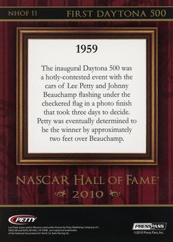 2010 Press Pass Stealth - NASCAR Hall of Fame #NHOF 11 First Daytona 500 Back