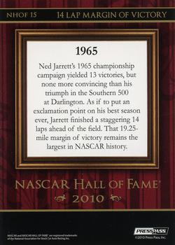 2010 Press Pass Stealth - NASCAR Hall of Fame #NHOF 15 14 Lap Margin of Victory Back