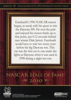 2010 Press Pass Stealth - NASCAR Hall of Fame #NHOF 47 Dale Earnhardt 1996 Chevrolet Monte Carlo Back