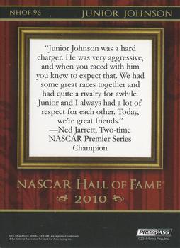2010 Wheels Element - NASCAR Hall of Fame #NHOF 96 Junior Johnson Back