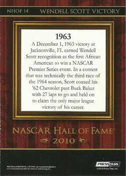 2010 Wheels Main Event - NASCAR Hall of Fame #NHOF 14 Wendell Scott Victory Back
