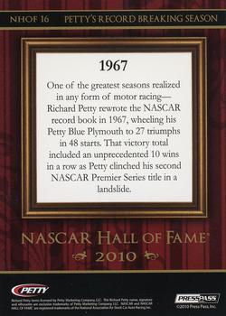 2010 Wheels Main Event - NASCAR Hall of Fame #NHOF 16 Petty's Record Breaking Season Back