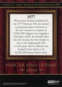 2010 Wheels Main Event - NASCAR Hall of Fame #NHOF 22 First Woman In The Daytona 500 Back