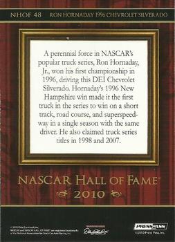 2010 Wheels Main Event - NASCAR Hall of Fame #NHOF 48 Ron Hornaday 1996 Chevrolet Silverado Back