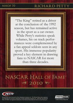 2010 Wheels Main Event - NASCAR Hall of Fame #NHOF 70 Richard Petty Back