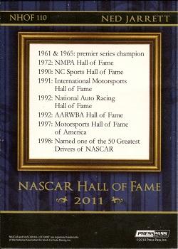 2011 Wheels Element - NASCAR Hall of Fame #NHOF 110 Ned Jarrett Back