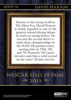 2011 Press Pass Premium - NASCAR Hall of Fame Blue #NHOF 116 David Pearson Back