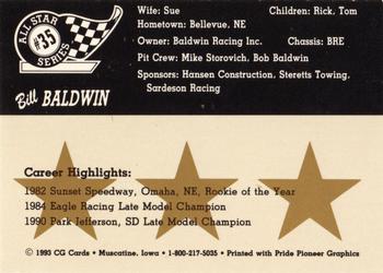 1993 CG Cards All Star Series #35 Bill Baldwin Back