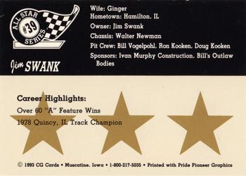 1993 CG Cards All Star Series #39 Jim Swank Back