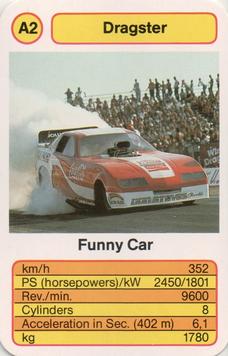 1986 Ace Trump Game Dragster #A2 Funny Car Front