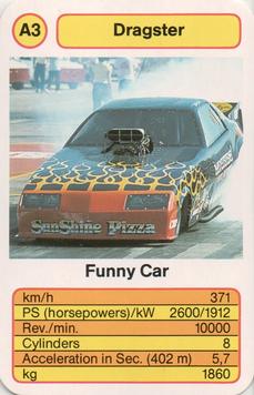 1986 Ace Trump Game Dragster #A3 Funny Car Front