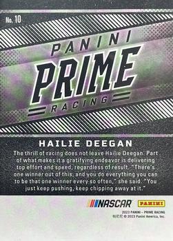 2023 Panini Prime - Holo Platinum Blue #10 Hailie Deegan Back