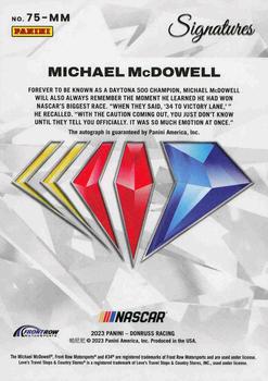 2023 Panini Prime - NASCAR 75th Anniversary Signatures Holo #75-MM Michael McDowell Back