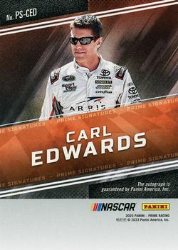 2023 Panini Prime - Prime Signatures Red #PS-CED Carl Edwards Back