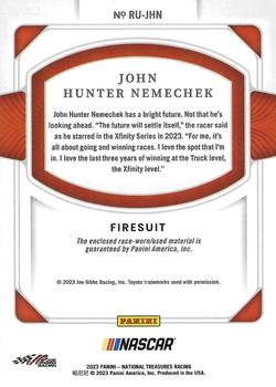 2023 Panini Prime - Race Used Firesuits #RU-JHN John Hunter Nemechek Back