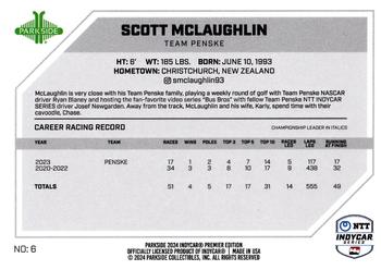 2024 Parkside IndyCar Premier Edition #6 Scott McLaughlin Back