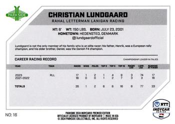 2024 Parkside IndyCar Premier Edition #16 Christian Lundgaard Back