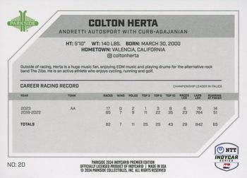 2024 Parkside IndyCar Premier Edition #20 Colton Herta Back