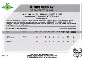 2024 Parkside IndyCar Premier Edition #28 Rinus VeeKay Back