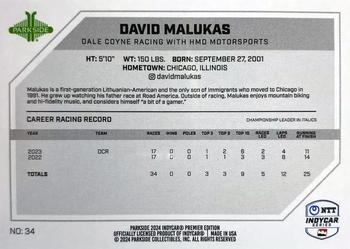 2024 Parkside IndyCar Premier Edition #34 David Malukas Back