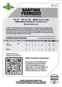 2024 Parkside IndyCar Premier Edition #37 Santino Ferrucci Back