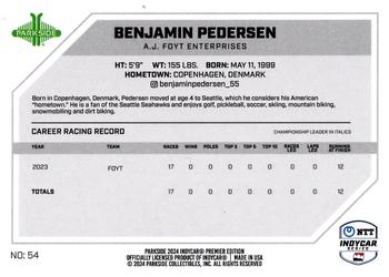 2024 Parkside IndyCar Premier Edition #54 Benjamin Pedersen Back