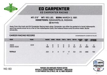 2024 Parkside IndyCar Premier Edition #60 Ed Carpenter Back