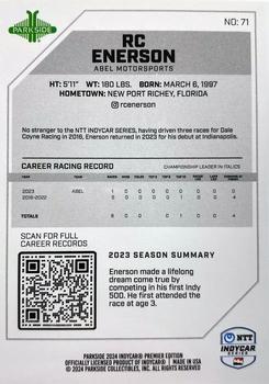 2024 Parkside IndyCar Premier Edition #71 R.C. Enerson Back
