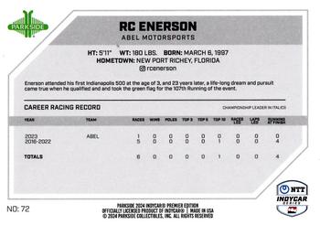 2024 Parkside IndyCar Premier Edition #72 R.C. Enerson Back