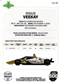 2024 Parkside IndyCar Premier Edition #95 Rinus VeeKay Back