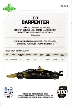 2024 Parkside IndyCar Premier Edition #106 Ed Carpenter Back