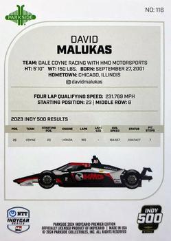 2024 Parkside IndyCar Premier Edition #116 David Malukas Back