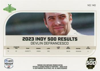 2024 Parkside IndyCar Premier Edition #140 Devlin DeFrancesco Back